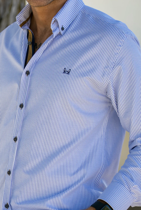 Camisa Rayas Celeste