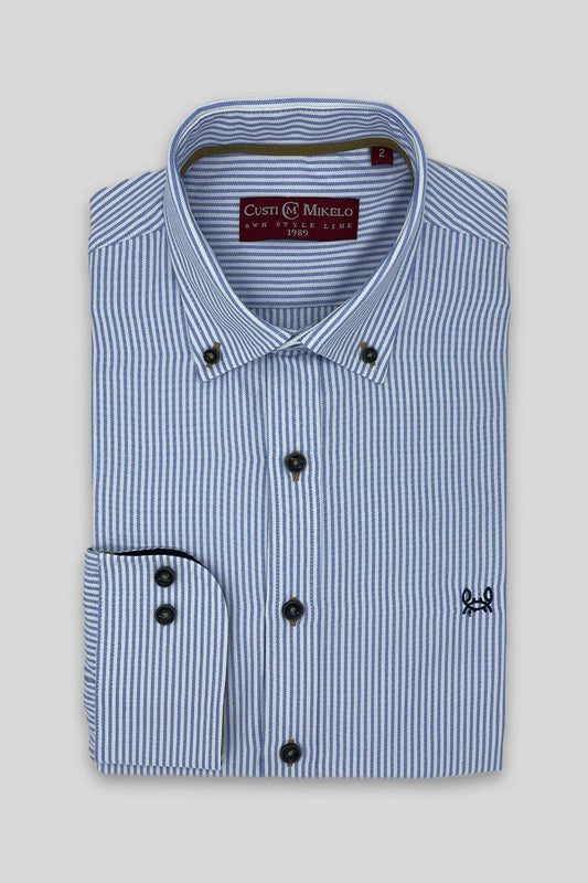 Camisa Rayas Celeste